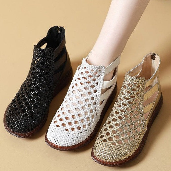 Maison La Veine™ | Cléopâtre Bottes sandales - Confortable et élégant (Cuir véritable)