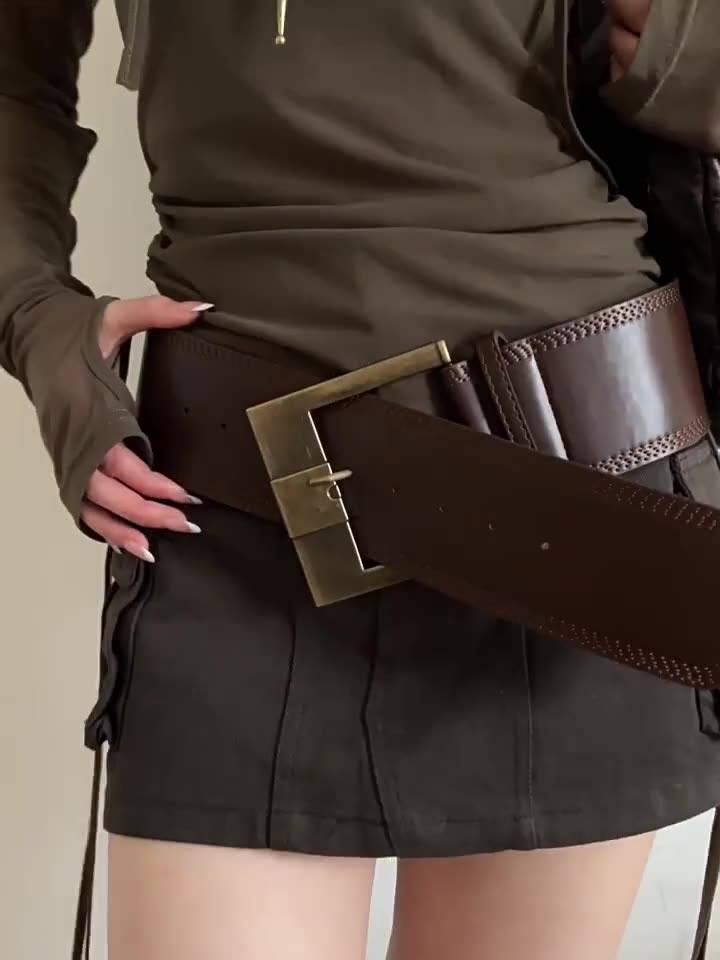 Maison La Veine™ | Ceinture Rétro En Cuir Pu — Largeur 7,5 Cm Avec Boucle Métallique