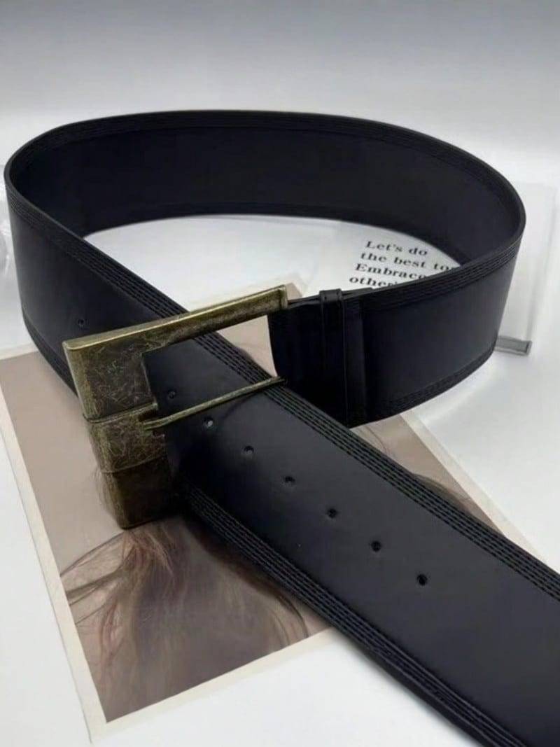 Maison La Veine™ | Ceinture Rétro En Cuir Pu — Largeur 7,5 Cm Avec Boucle Métallique