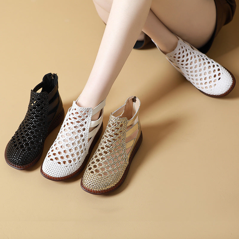 Maison La Veine™ | Cléopâtre Bottes sandales - Confortable et élégant (Cuir véritable)