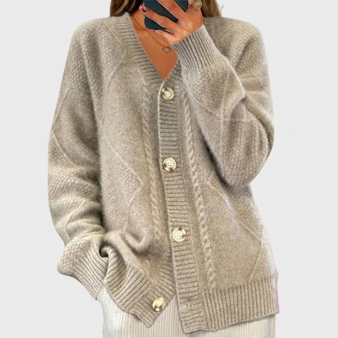 Maison La Veine™ | Cardigan Côtelé Élégant Éloise