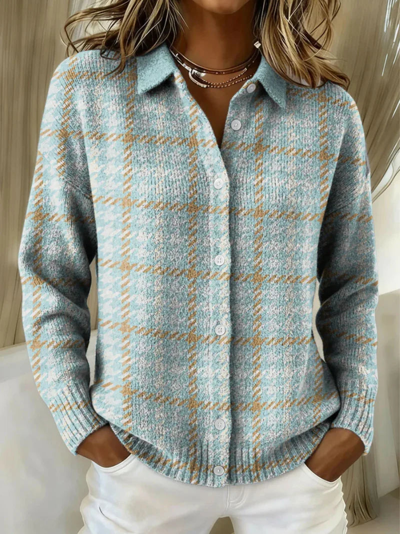 Maison La Veine™ | Blouse Tricotée Carreaux