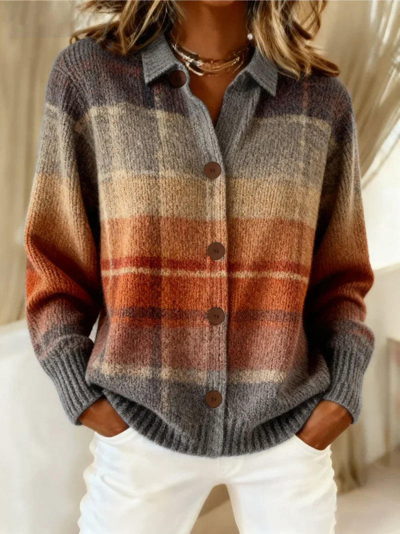 Maison La Veine™ | Blouse Tricotée Carreaux