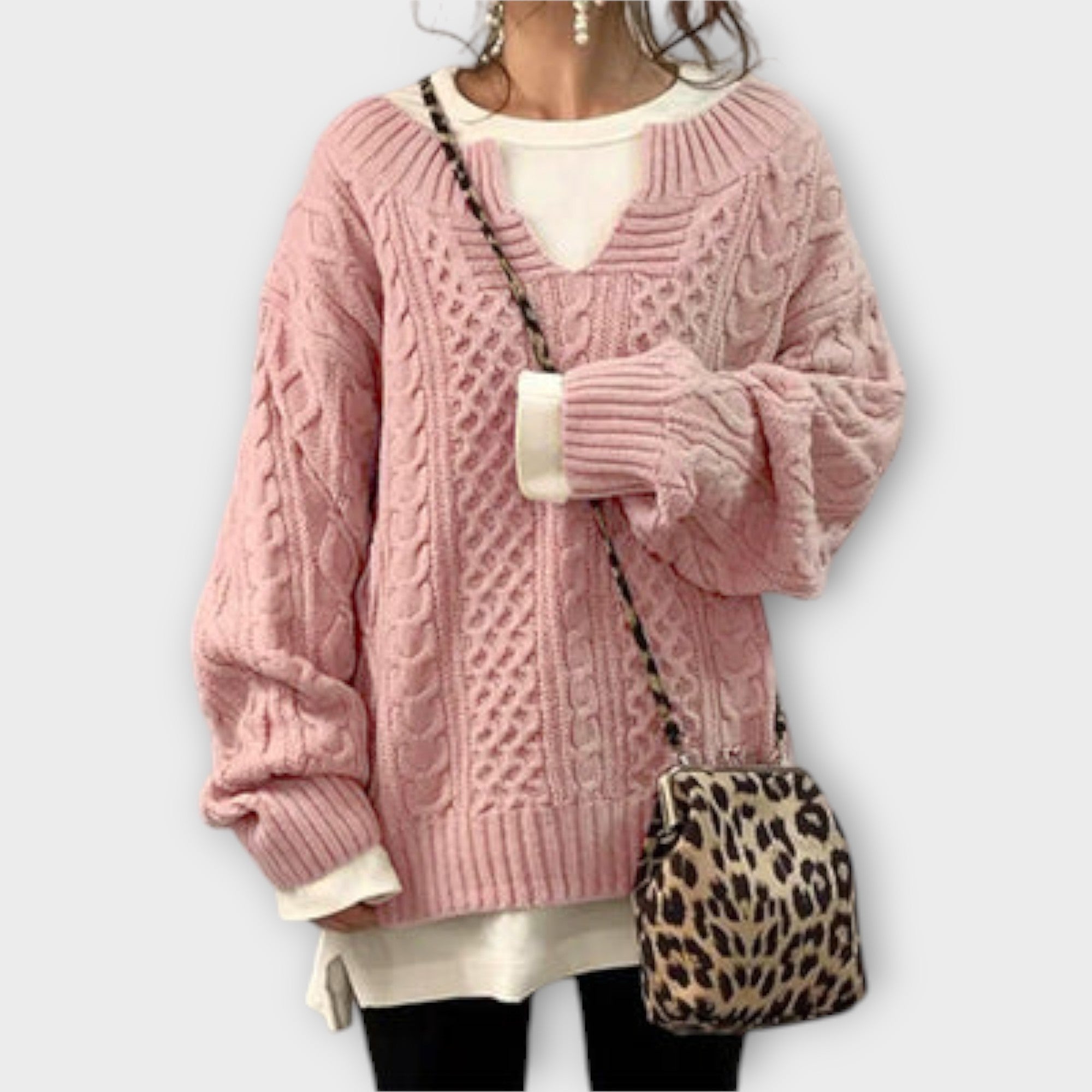Maison La Veine™ | Pull Oversize à Motif Tressé