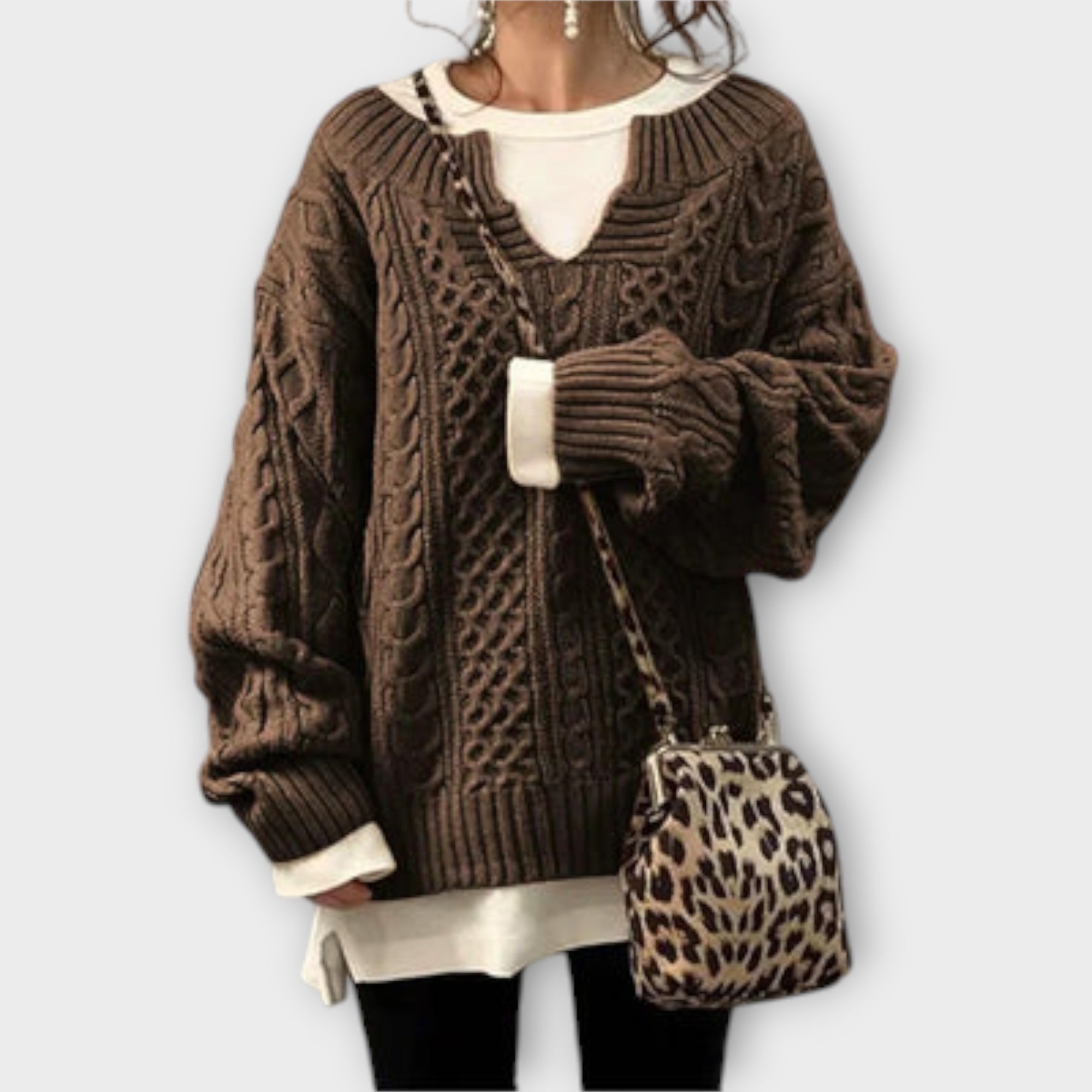 Maison La Veine™ | Pull Oversize à Motif Tressé