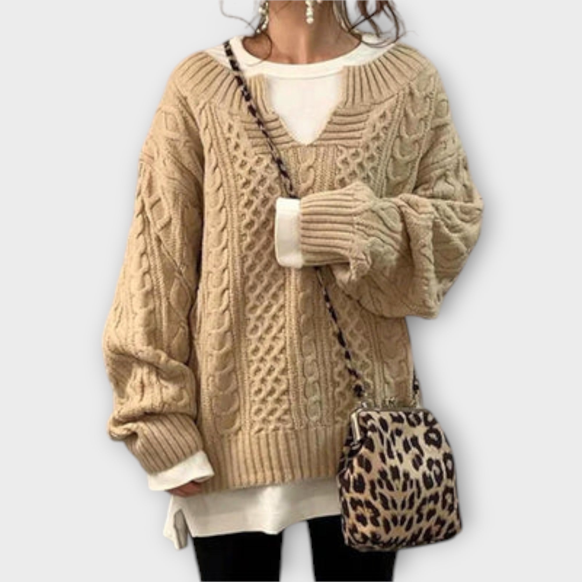 Maison La Veine™ | Pull Oversize à Motif Tressé