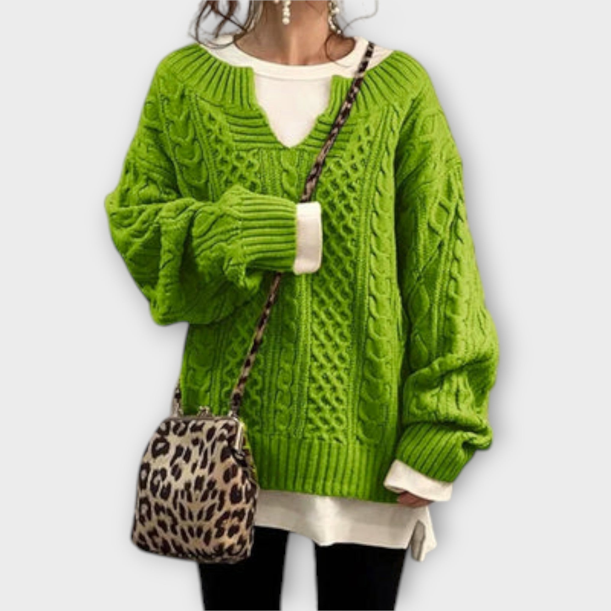 Maison La Veine™ | Pull Oversize à Motif Tressé