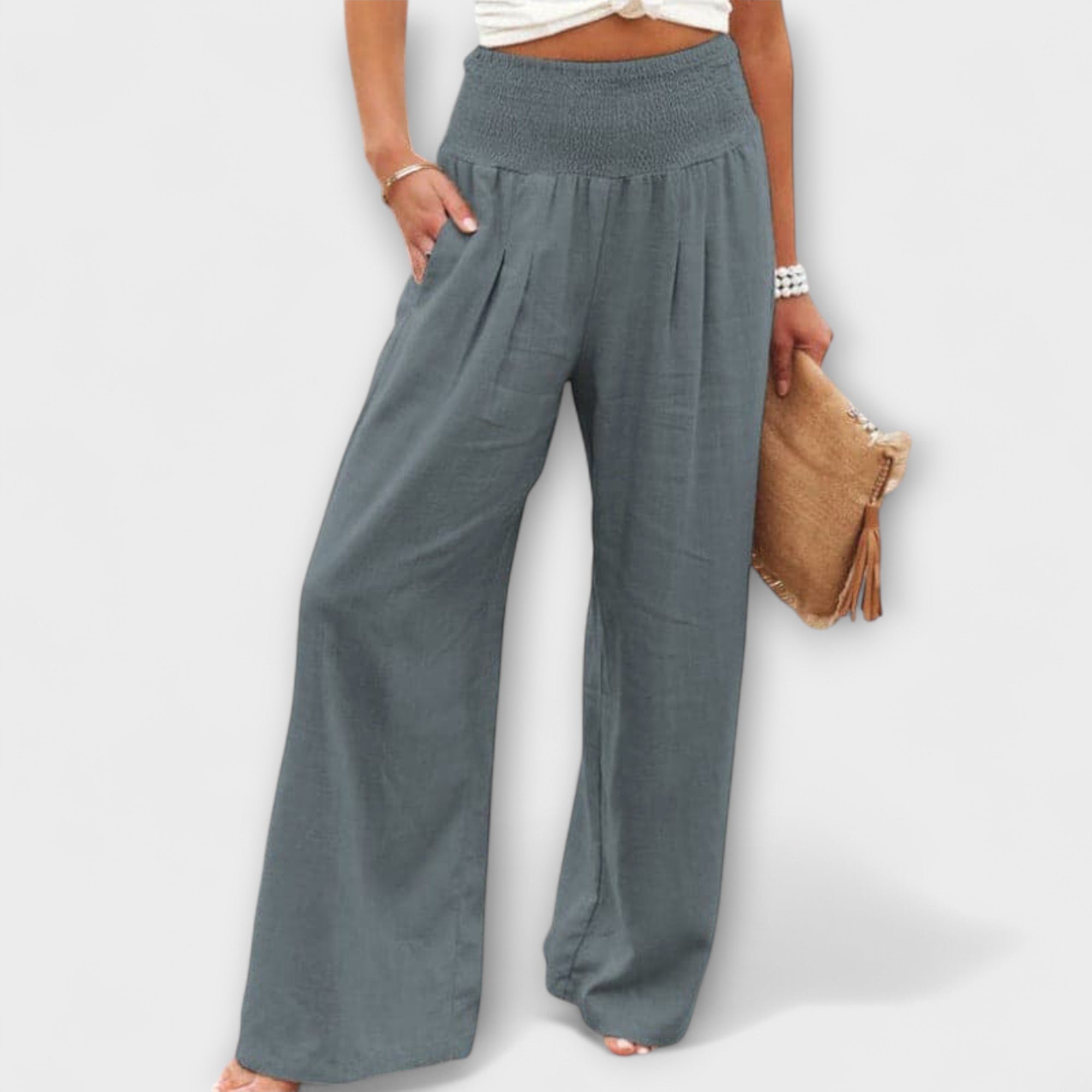 Maison La Veine™ | Pantalons Larges en Lin Chic