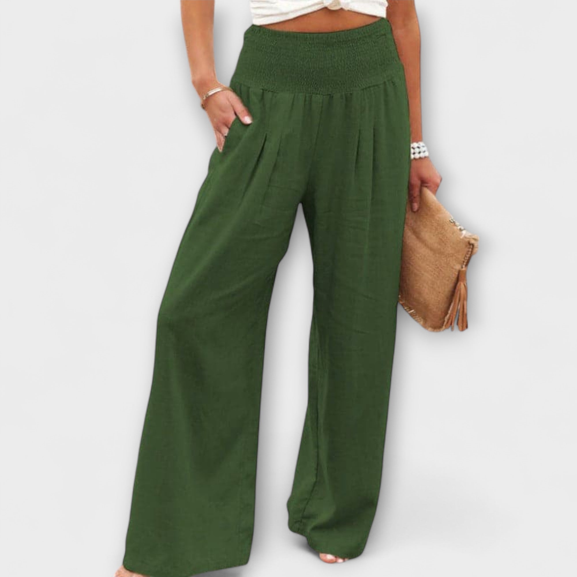 Maison La Veine™ | Pantalons Larges en Lin Chic