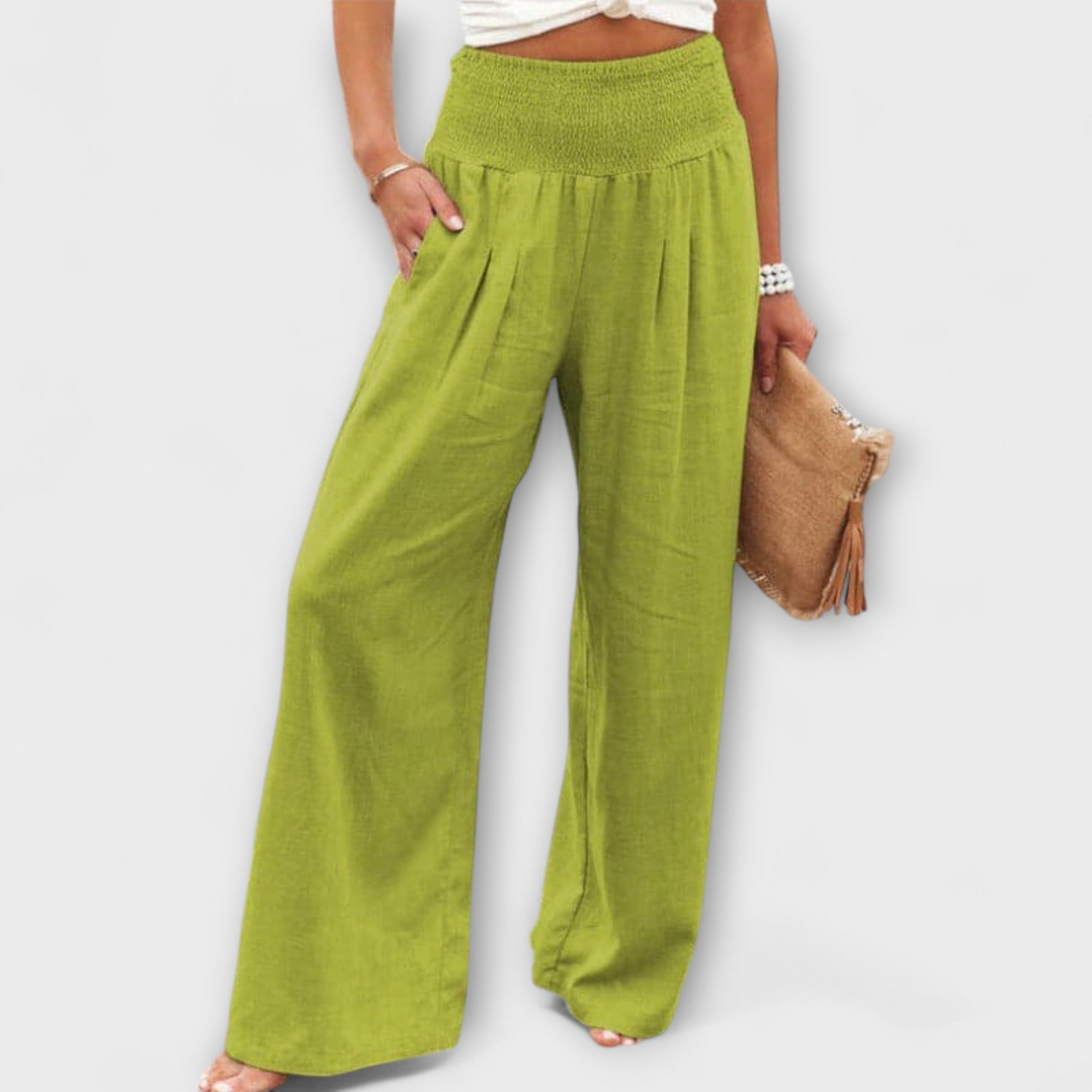 Maison La Veine™ | Pantalons Larges en Lin Chic