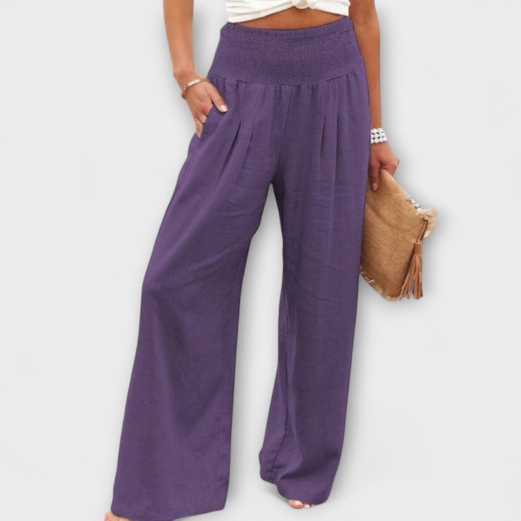 Maison La Veine™ | Pantalons Larges en Lin Chic