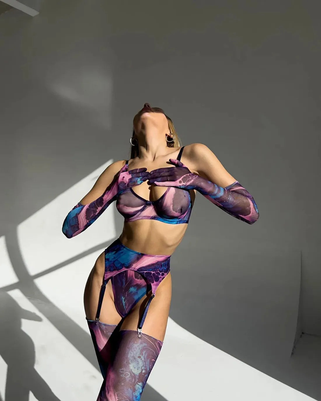 Maison La Veine™ | Ensemble de lingerie tie-dye complet en 5 pièces