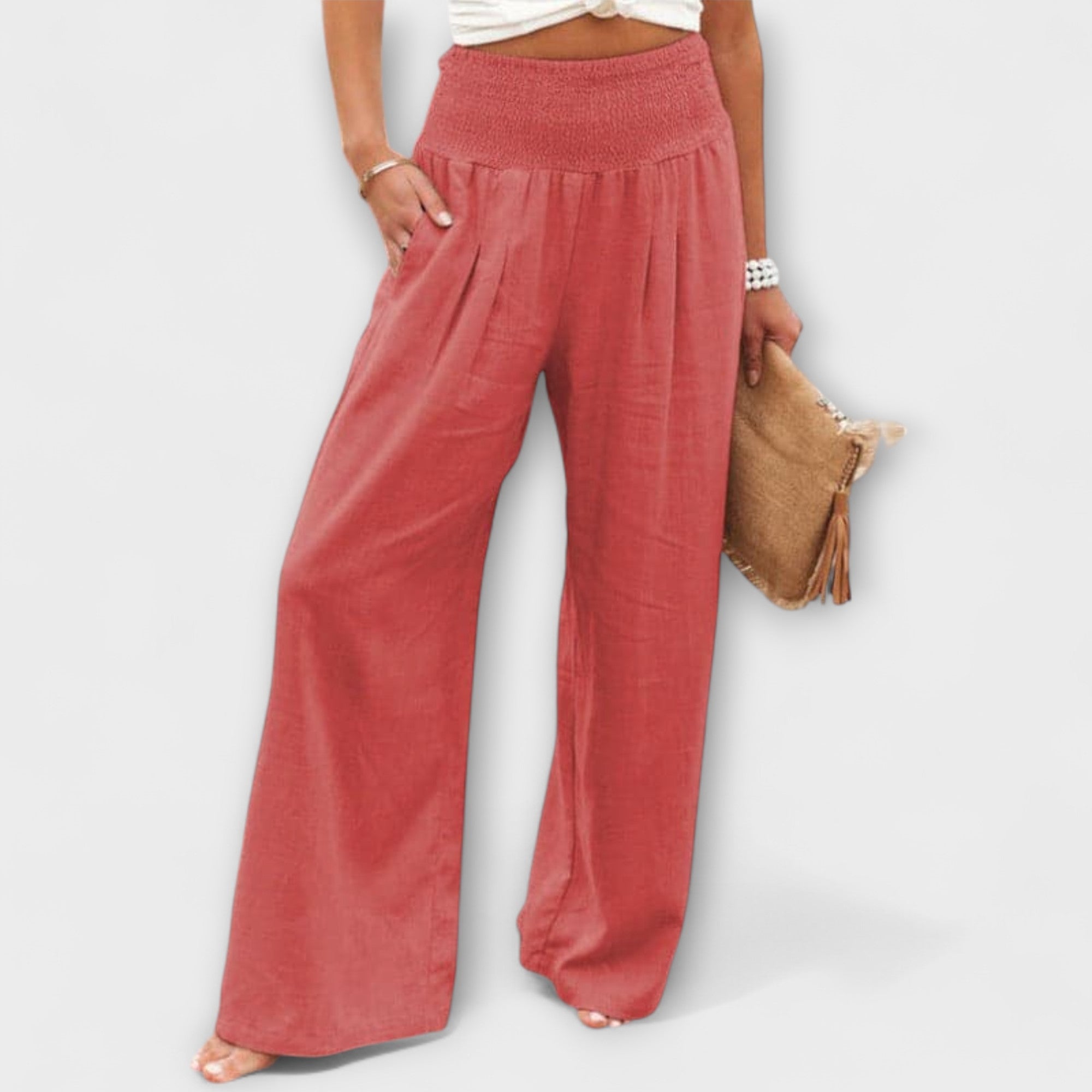 Maison La Veine™ | Pantalons Larges en Lin Chic
