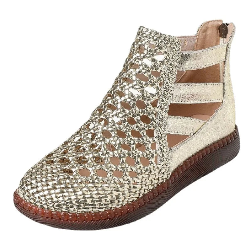 Maison La Veine™ | Cléopâtre Bottes sandales - Confortable et élégant (Cuir véritable)