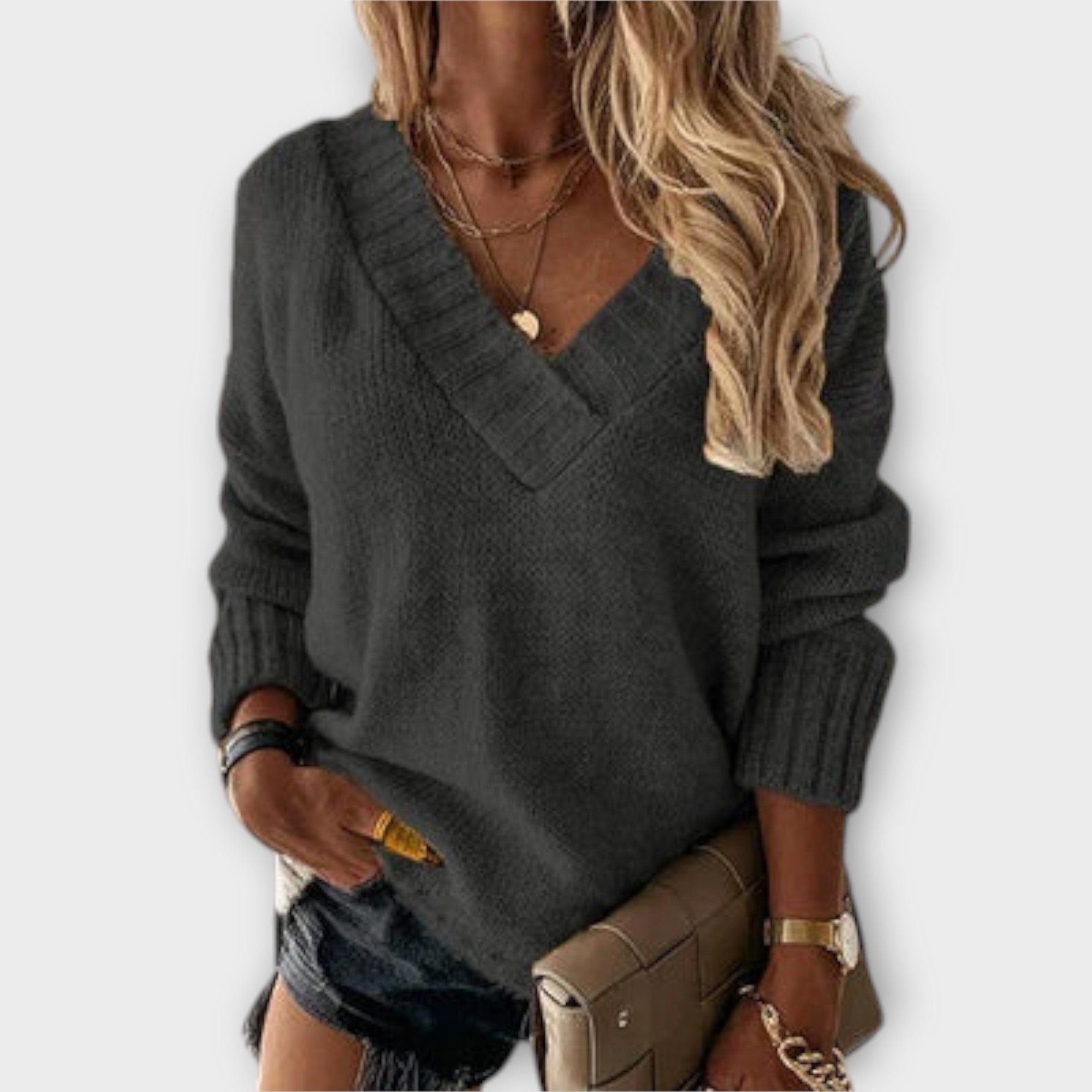 Maison La Veine™ | Pull V-Cou Doux Jane