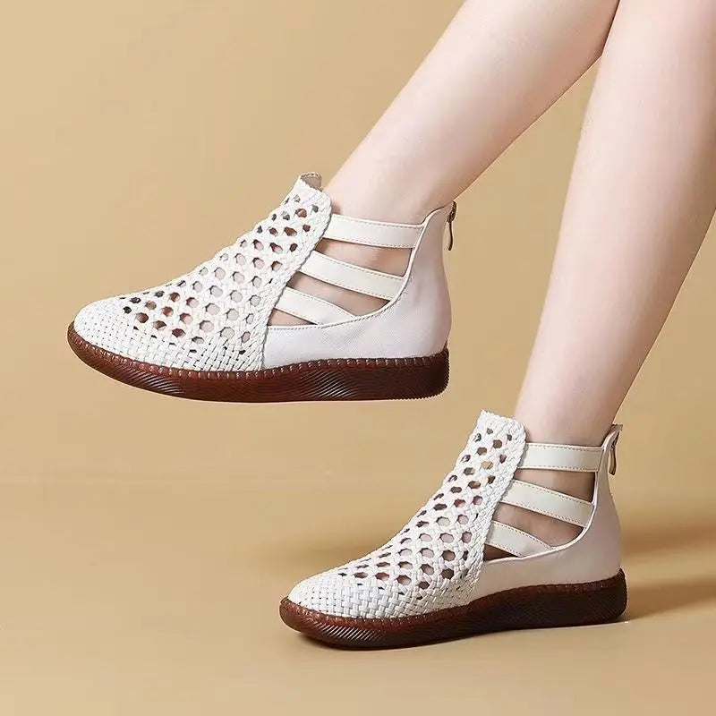 Maison La Veine™ | Cléopâtre Bottes sandales - Confortable et élégant (Cuir véritable)