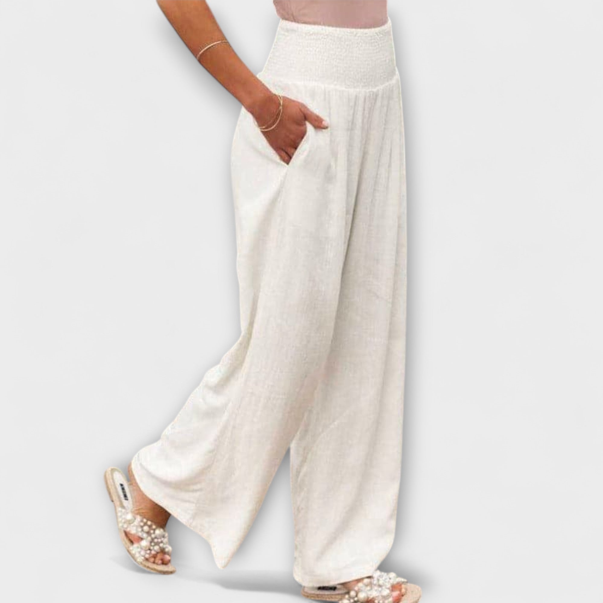 Maison La Veine™ | Pantalons Larges en Lin Chic