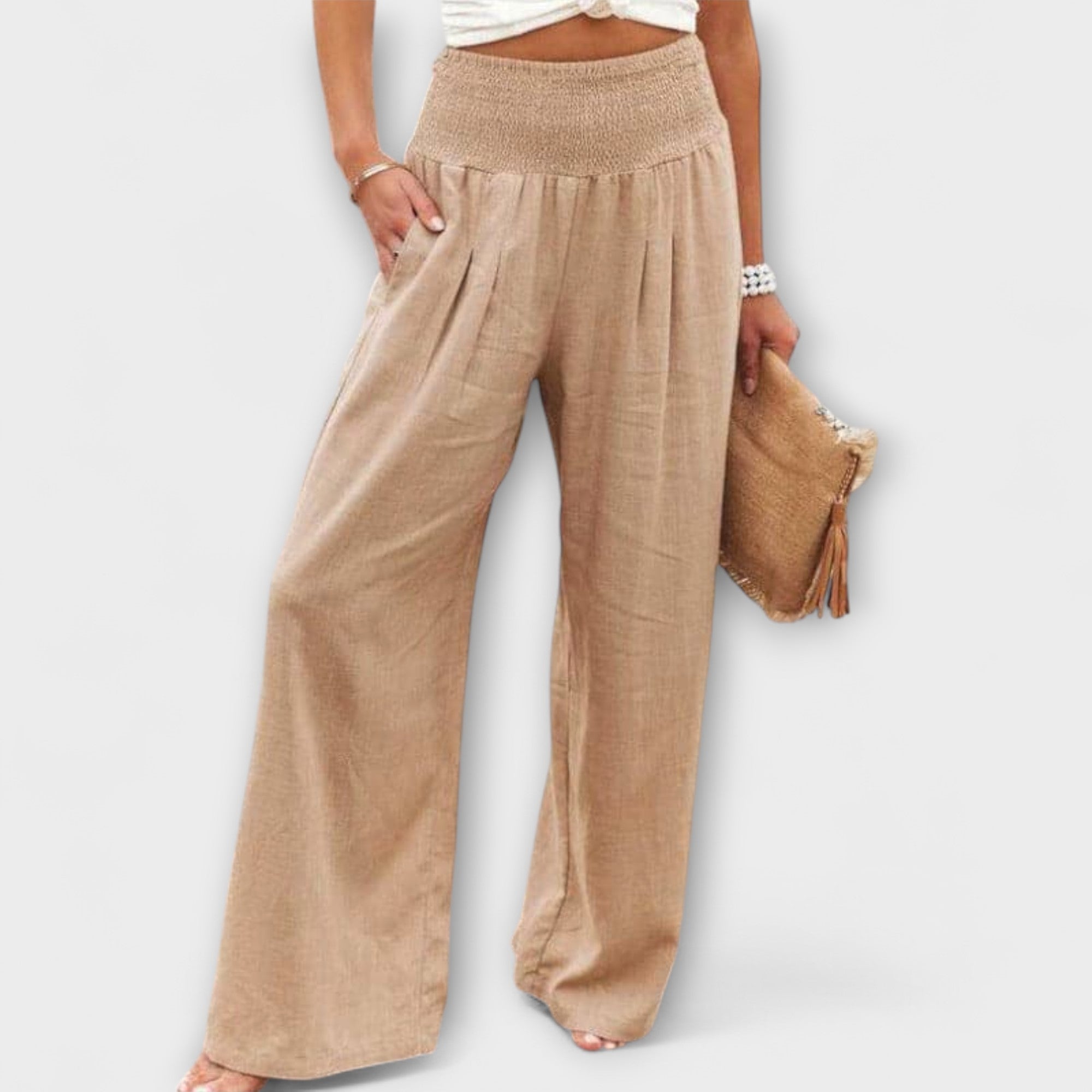 Maison La Veine™ | Pantalons Larges en Lin Chic