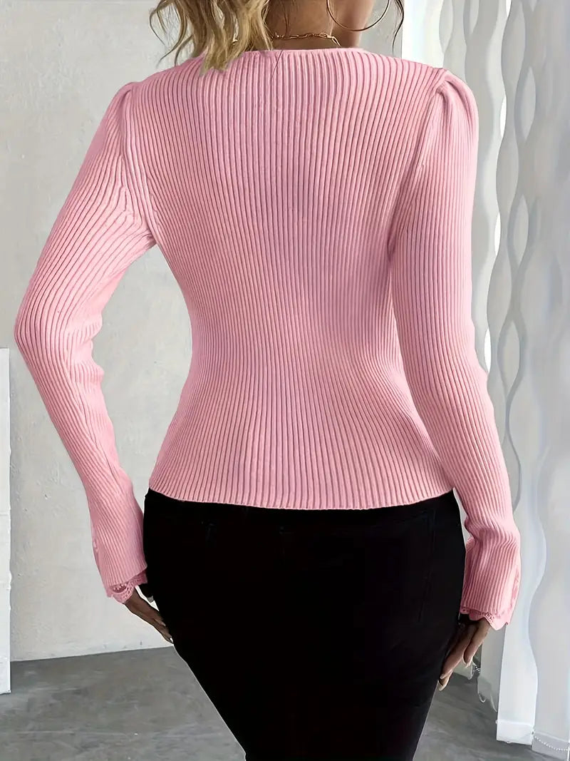 Maison La Veine™ | Pull en Dentelle à Col V