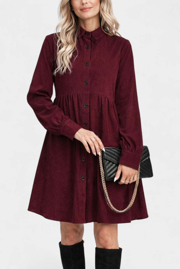 Zita Robe Chemise Midi à Col Montant