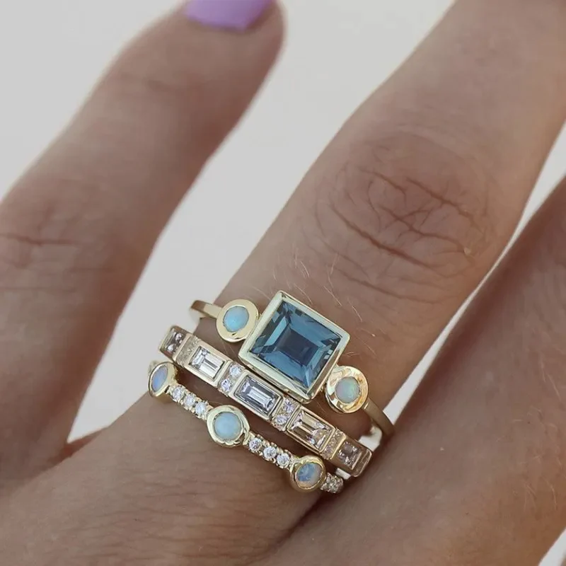 Maison La Veine™ | Bagues cristal bleu