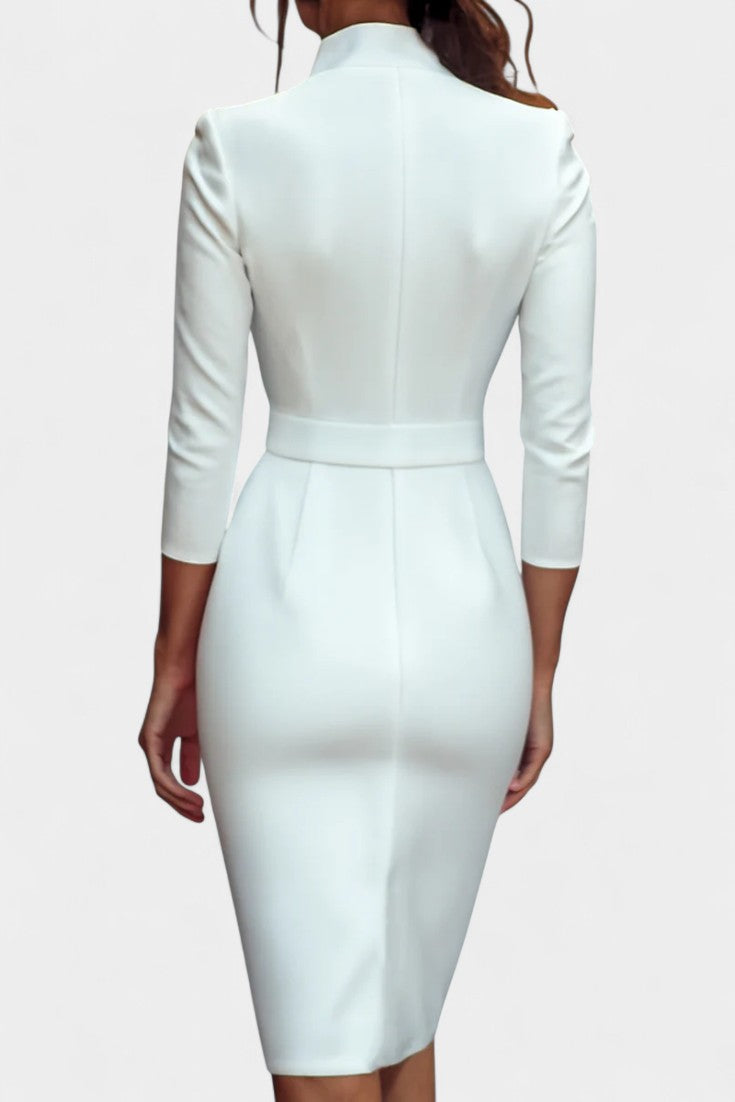 Cyrielle Robe Drapée Élégante en Tissu Premium