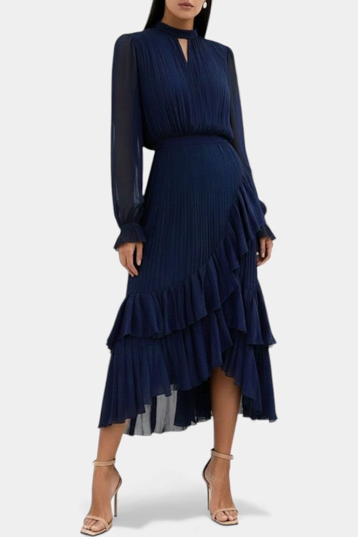 Graziella Robe Élégante Plissée à Volants