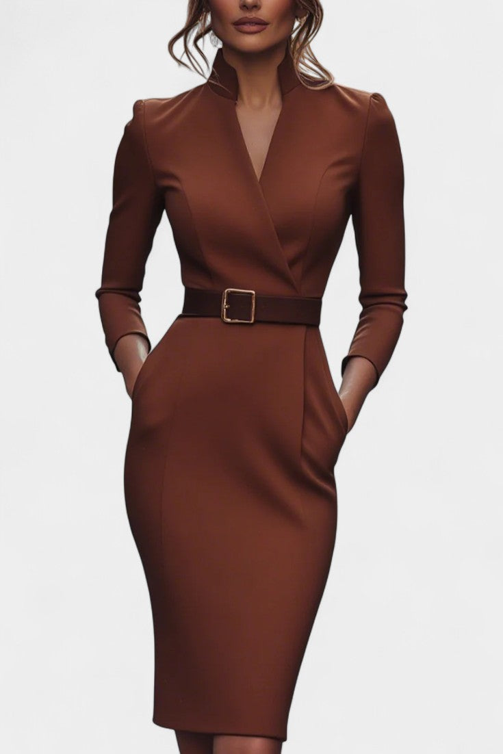 Cyrielle Robe Drapée Élégante en Tissu Premium