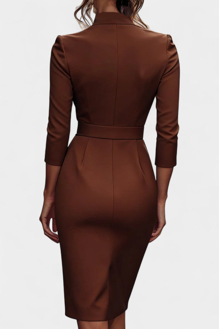 Cyrielle Robe Drapée Élégante en Tissu Premium