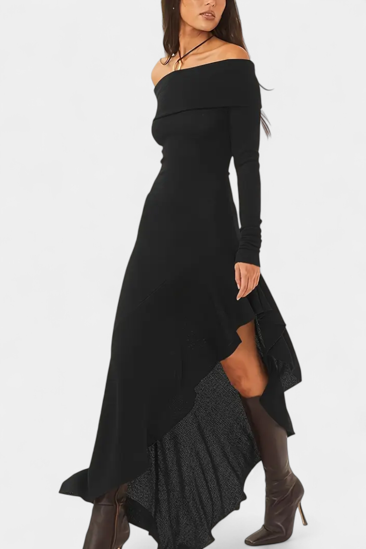 Recife Robe Ajustée à Une Épaule et Ourlet Asymétrique