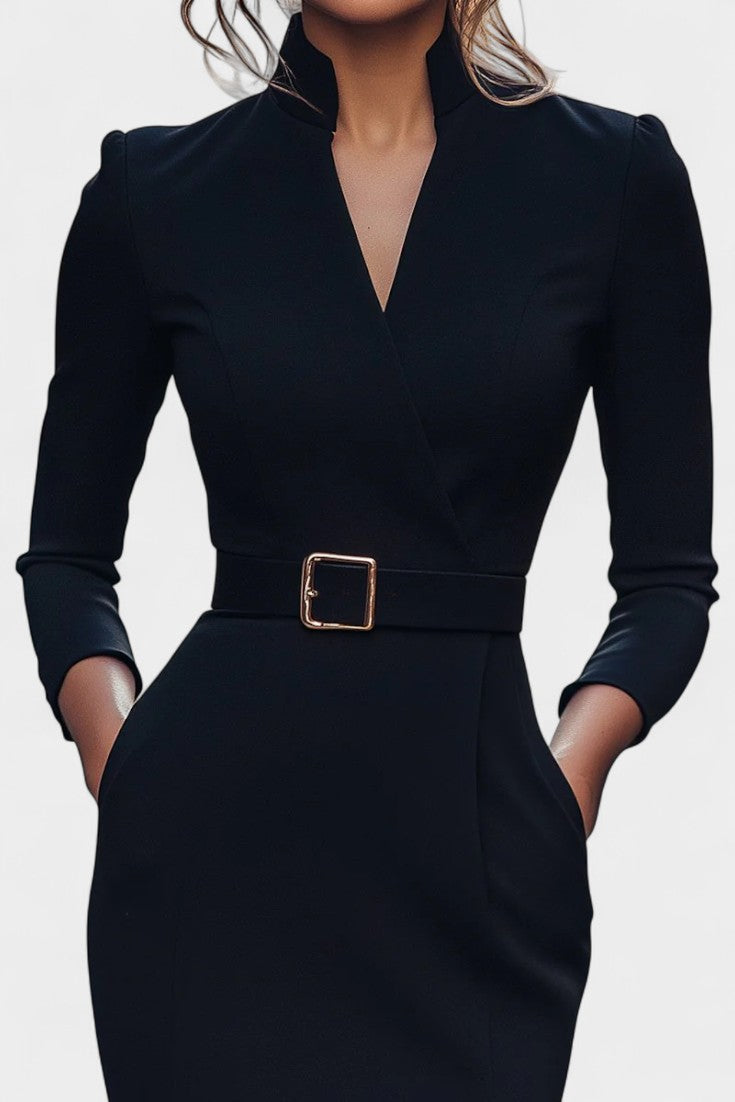 Cyrielle Robe Drapée Élégante en Tissu Premium