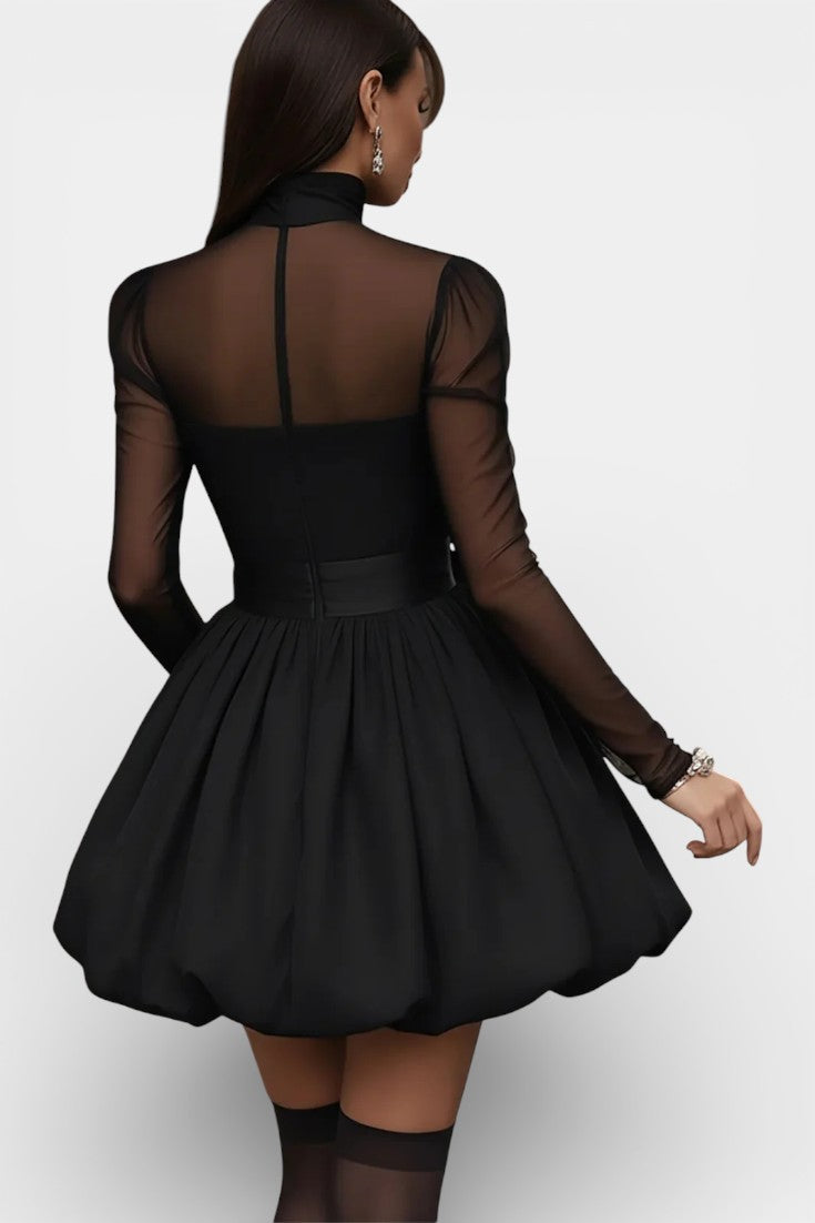 Pinkie Robe Courte à Jupe Bouffante en Tulle Noir