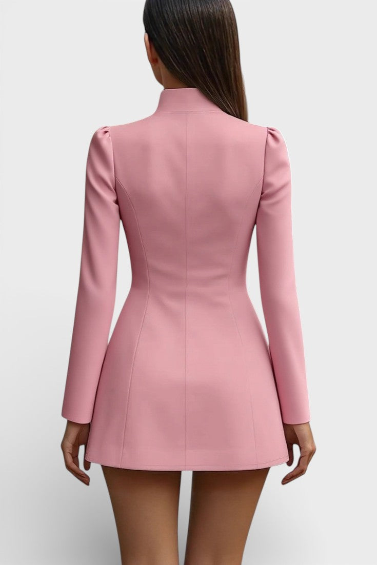 Vada Robe Blazer Courte Élégante à Col Montant