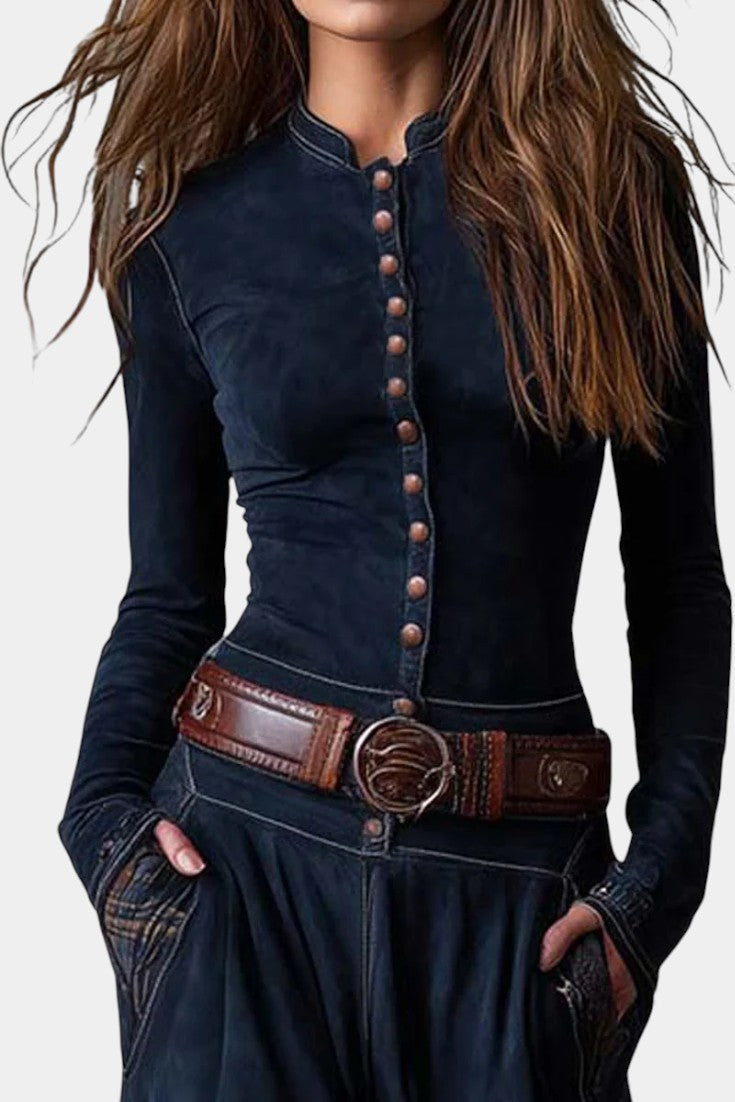 Marlis Robe Longue Élégante à Carreaux Vintage