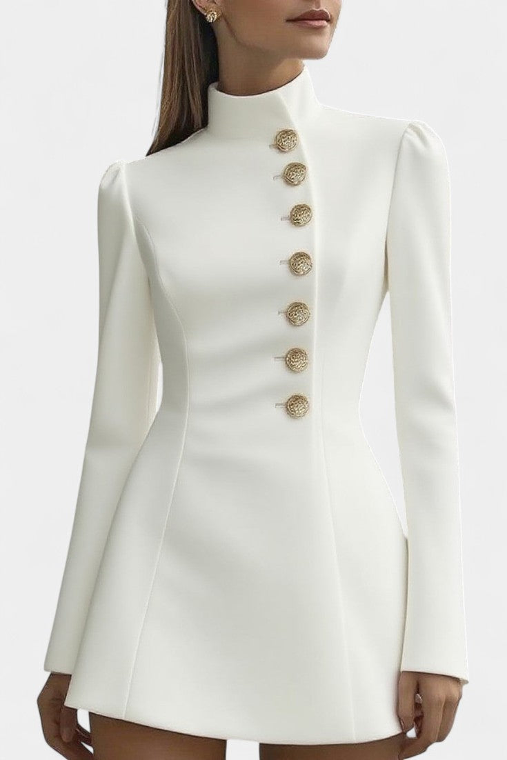 Vada Robe Blazer Courte Élégante à Col Montant