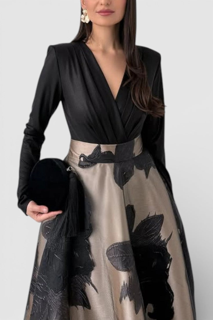 Dorcas Ensemble Deux-Pièces Jupe Midi Jacquard d’Inspiration Française