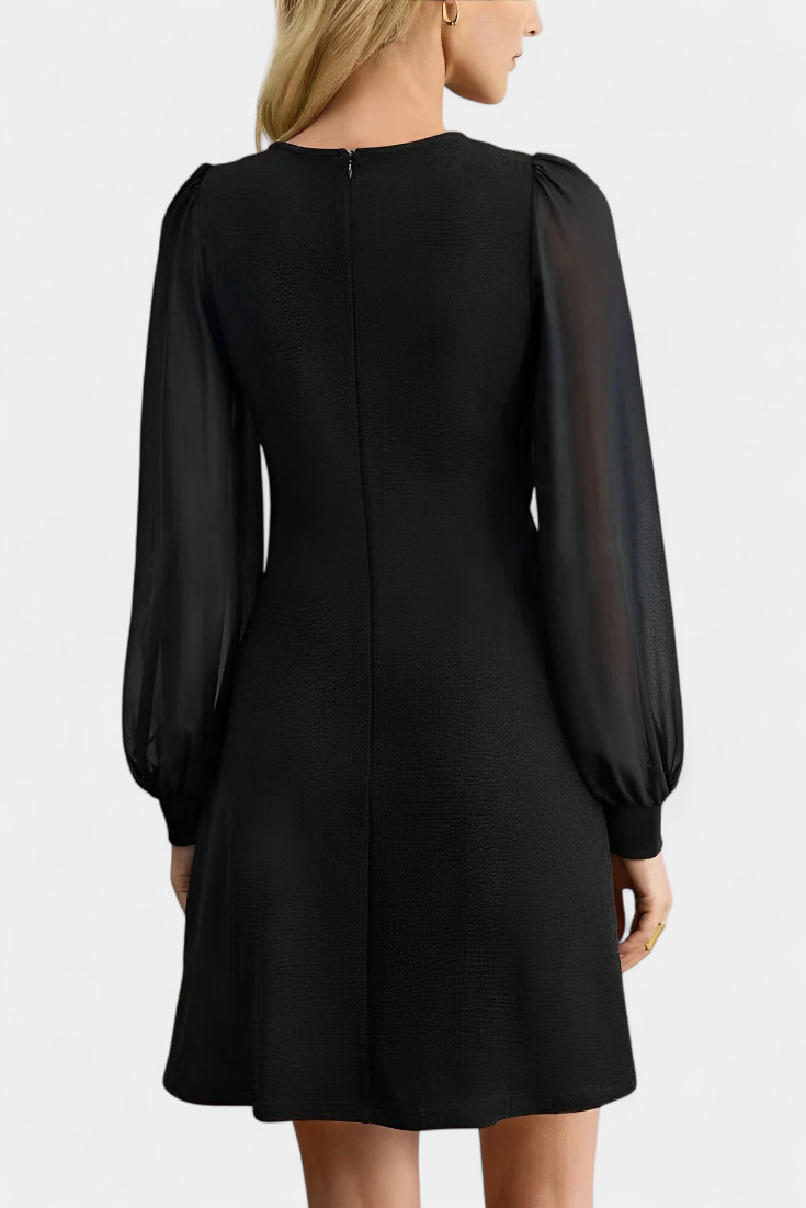 Jacequeline Robe A-Line Boutonnée à Manches Longues