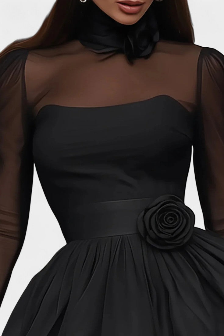 Pinkie Robe Courte à Jupe Bouffante en Tulle Noir