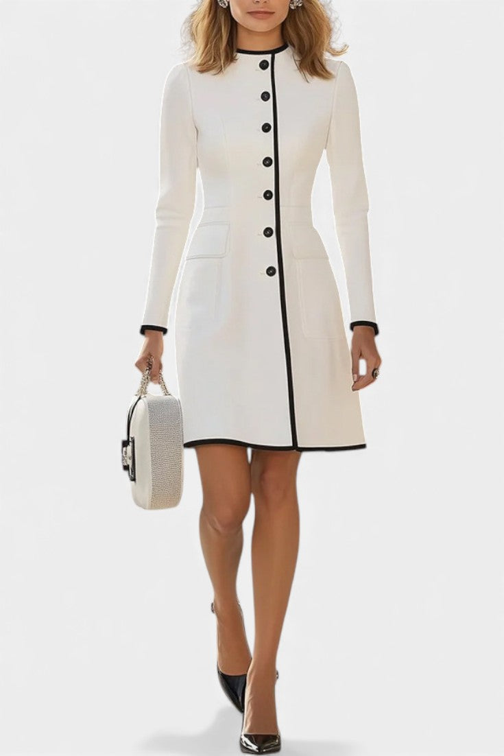 Noor Robe en Jersey de Luxe Léger à Ourlet Contrasté