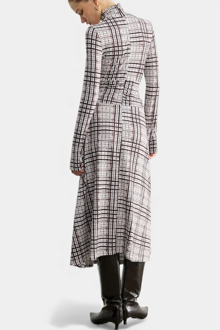 Velleda Robe Maxi à Col Montant et Manches Longues Vérifiée