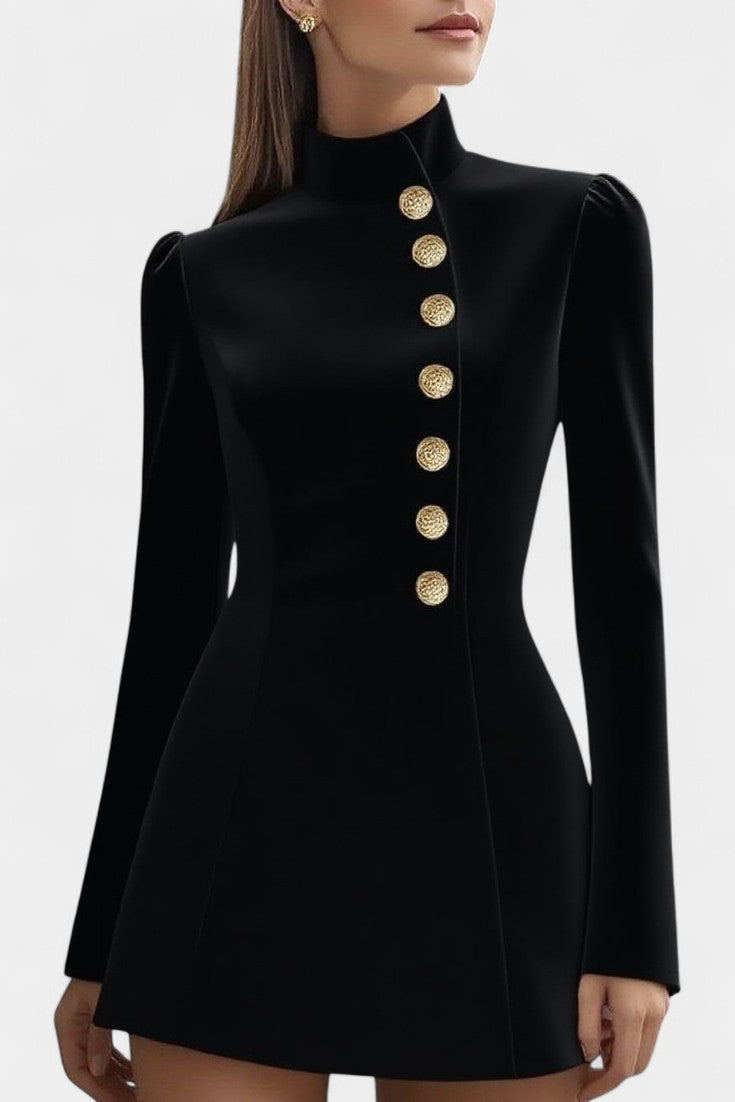 Vada Robe Blazer Courte Élégante à Col Montant
