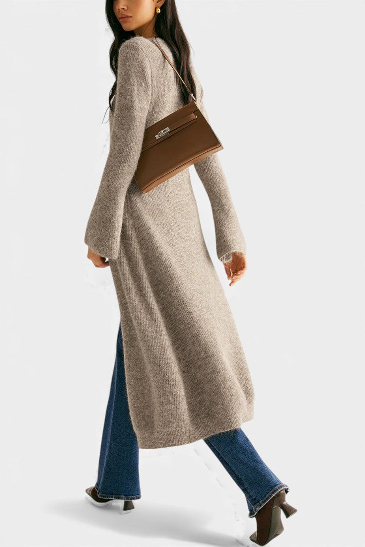 Dorénia Robe Pull Midi Décolleté V avec Fente