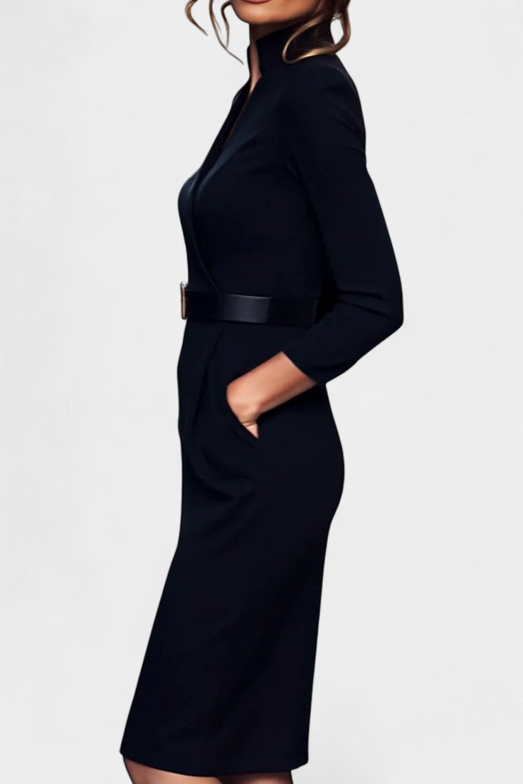 Cyrielle Robe Drapée Élégante en Tissu Premium