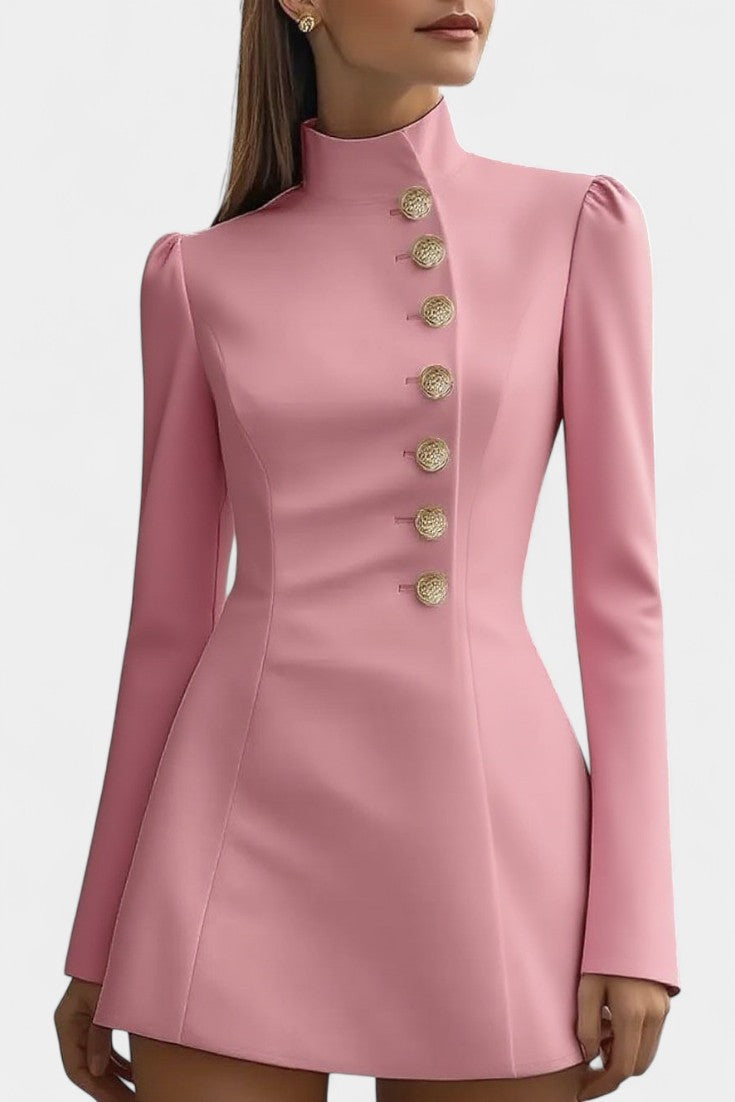 Vada Robe Blazer Courte Élégante à Col Montant