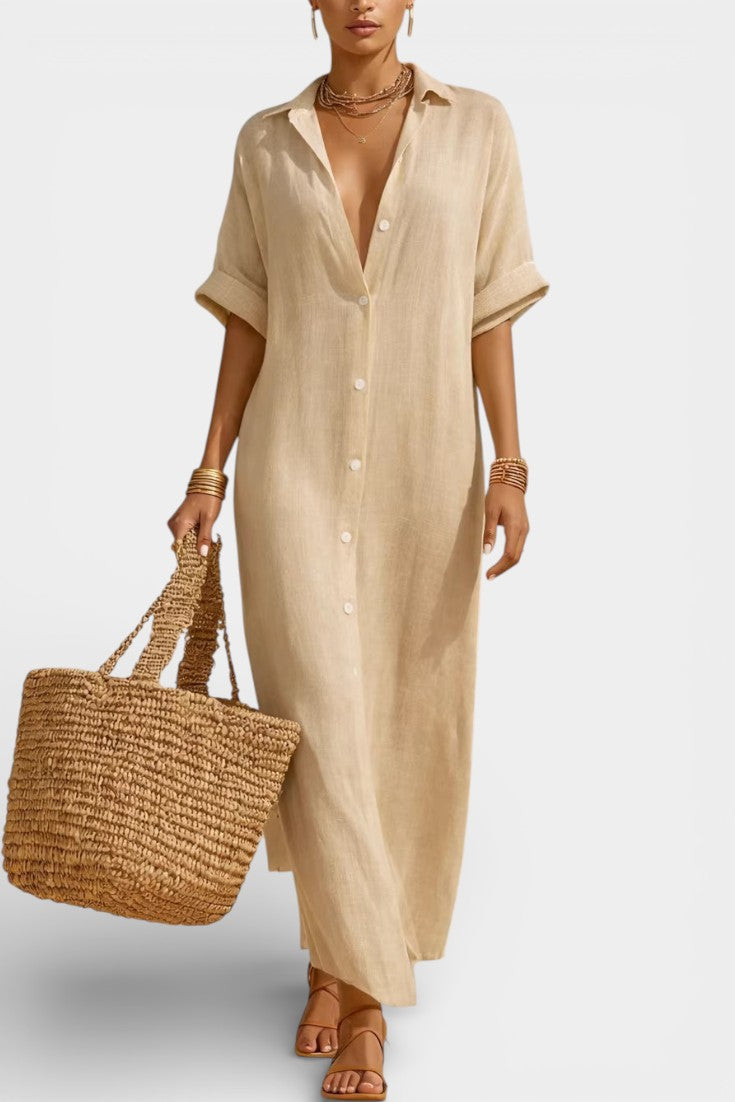 Carter Robe Longue Chemise Rayée Mélangé