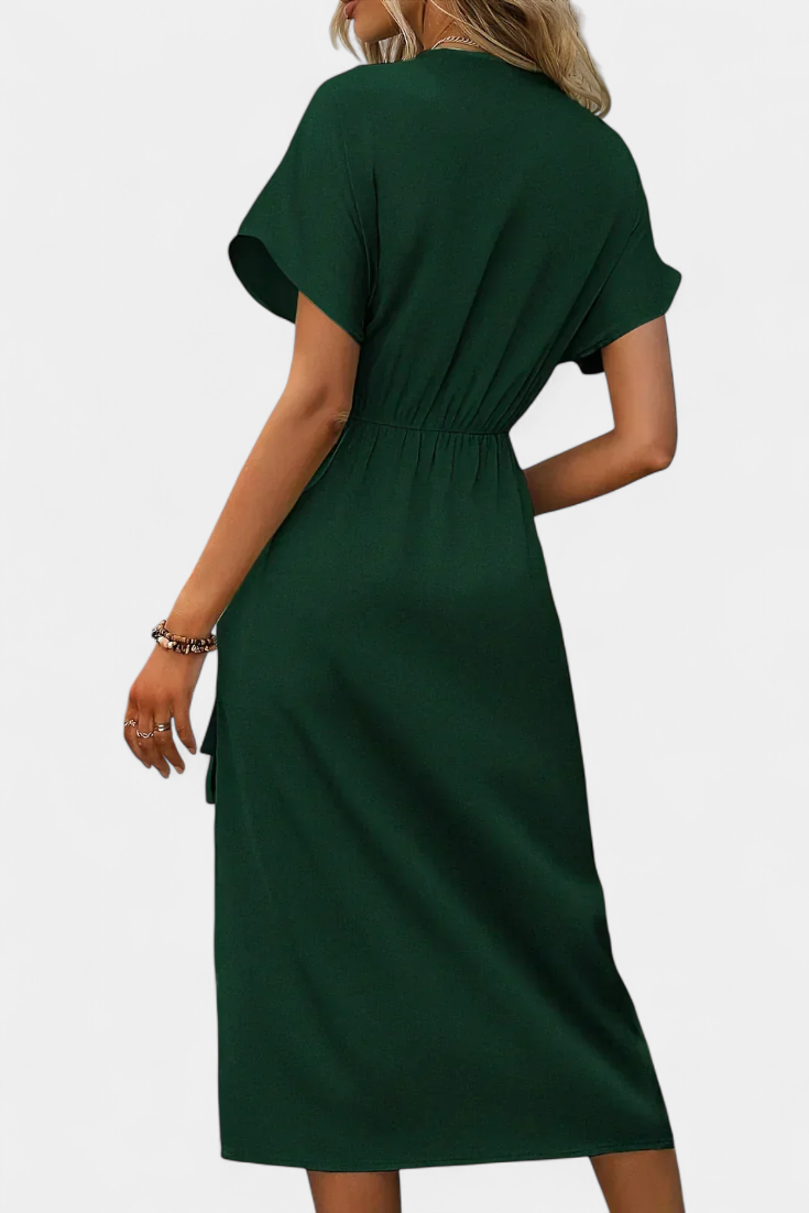 Begoña Robe Croisée à Ceinture Ajustable et Décolleté en V