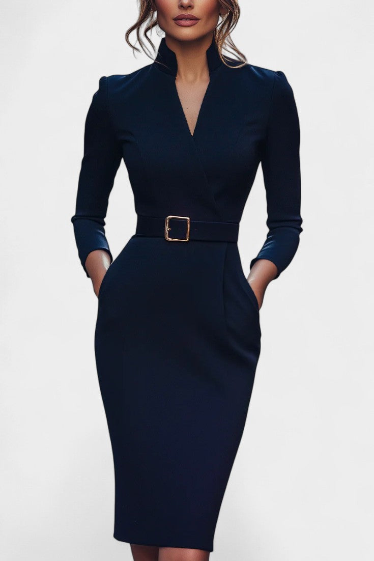 Cyrielle Robe Drapée Élégante en Tissu Premium