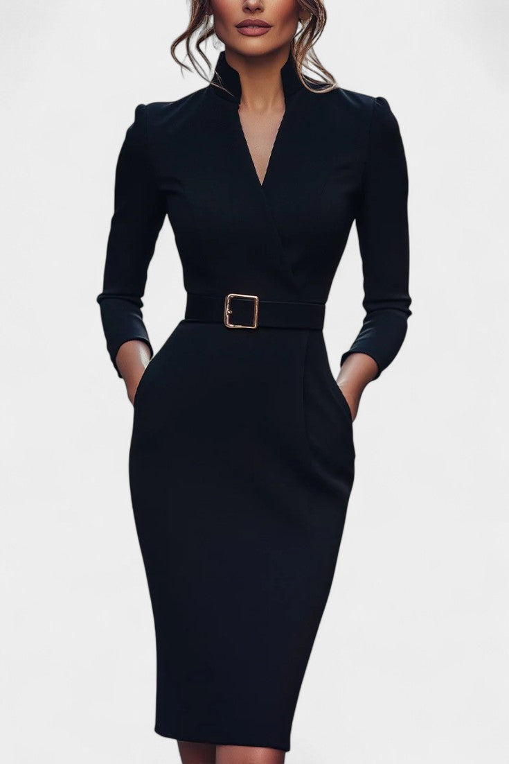 Cyrielle Robe Drapée Élégante en Tissu Premium