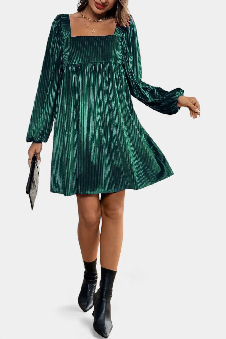 Adrenia Robe Midi en Velours Plissé