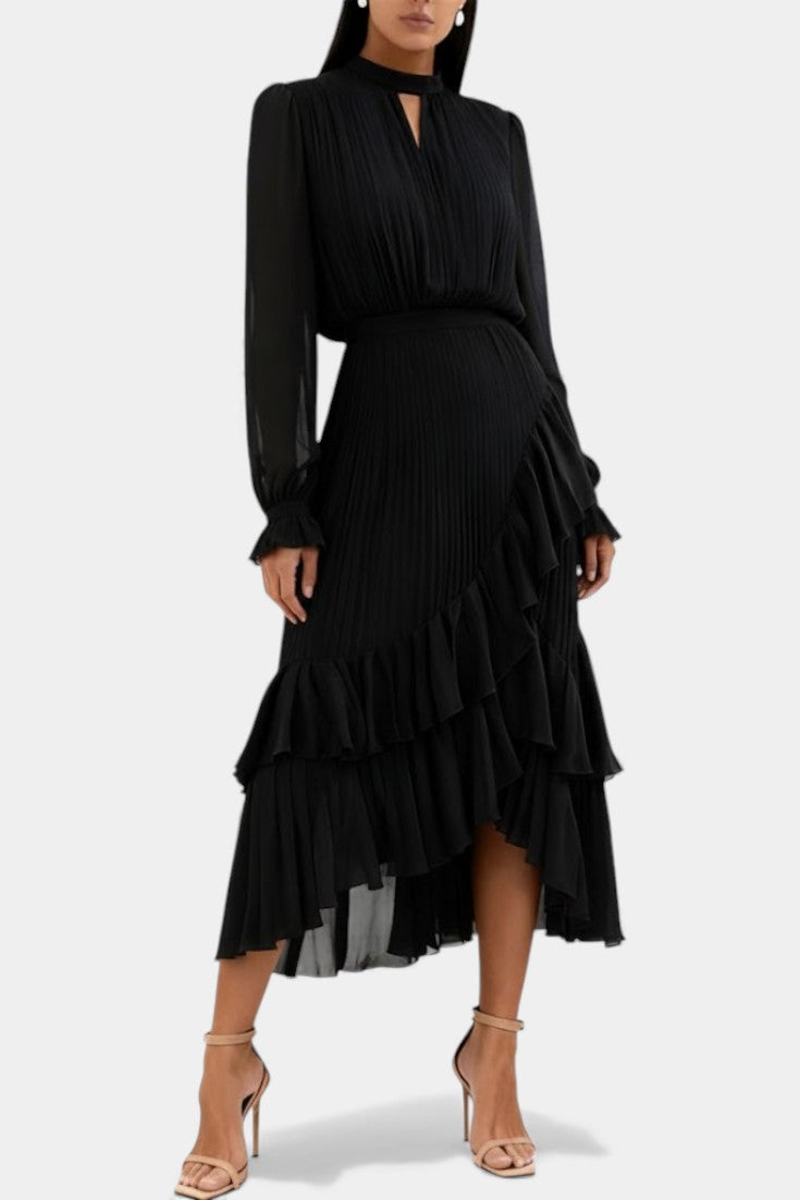 Graziella Robe Élégante Plissée à Volants